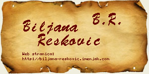 Biljana Resković vizit kartica